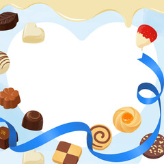 ホワイトデーバナー素材（1：1）_ベクターイラスト