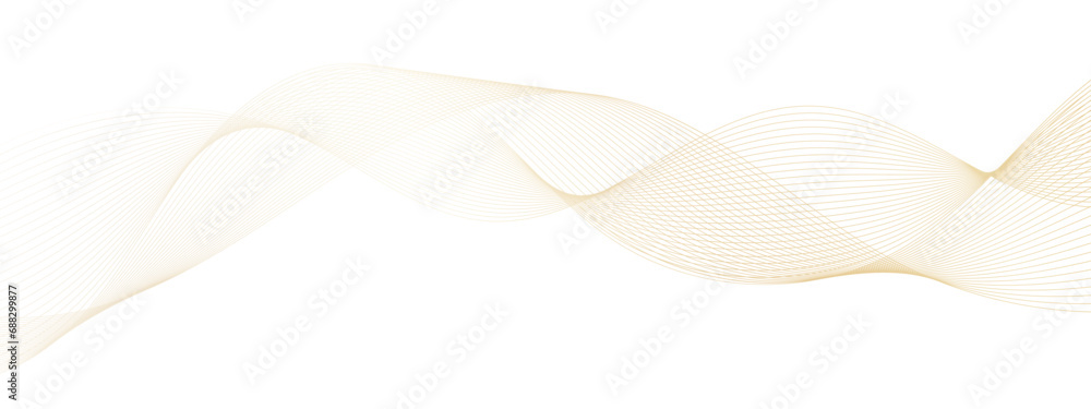 Wall mural luxury gold wave pattern on white background in modern technology concept. abstract design element.