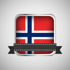 Obraz premium Vector Round Banner With Norway Flag