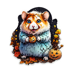 Hamster Halloween Sticker