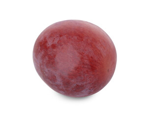 One ripe red grape isolated on white