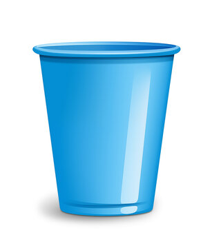 simple plastic blue cup with highlight