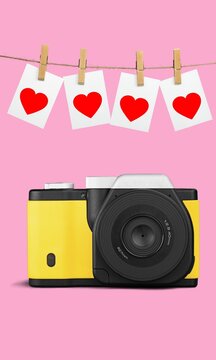 Instant Camera with a small Red Heart photo