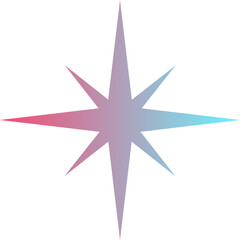 Obraz premium gradient purple star shape brutalist abstract geometric style