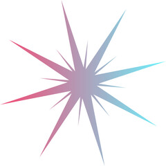 Obraz premium gradient purple star shape brutalist abstract geometric style