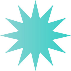 Obraz premium blue star shape brutalist abstract geometric style