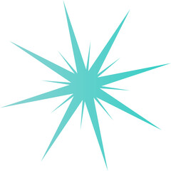 blue star shape brutalist abstract geometric style