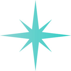 blue star shape brutalist abstract geometric style