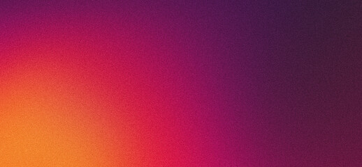 Abstract orange purple grain gradient background red yellow pink vibrant grainy texture colorful retro banner design