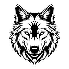 wolf head tattoo, wolf logo illustration in modern style, Generative AI. - obrazy, fototapety, plakaty