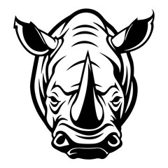 rhino head logo icon vector, Rhinoceros logos or icons Illustration, Generative AI.
