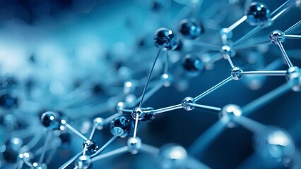 Closeup of a crystal lattice structure morphing and shifting as atoms exchange and rearrange, ilrating the significant changes that occur during an isotope transformation on a microscopic