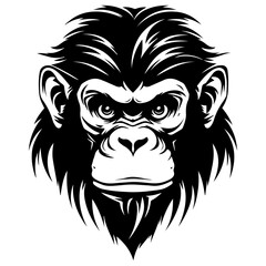 monkey Mascot Head Illustration, monkey logos or icons, Generative AI.