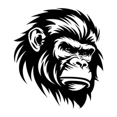 monkey Mascot Head Illustration, monkey logos or icons, Generative AI.