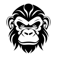 monkey Mascot Head Illustration, monkey logos or icons, Generative AI.