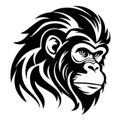 monkey Mascot Head Illustration, monkey logos or icons, Generative AI.