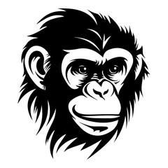 Fototapeta premium monkey Mascot Head Illustration, monkey logos or icons, Generative AI.