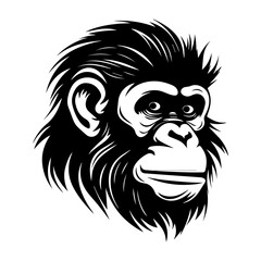 monkey Mascot Head Illustration, monkey logos or icons, Generative AI.