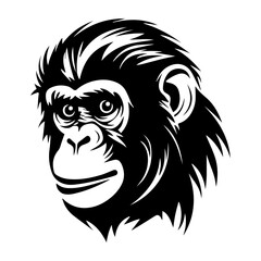 monkey Mascot Head Illustration, monkey logos or icons, Generative AI.