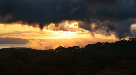 Naklejka na ściany i meble sunset in nature in Costa Rica