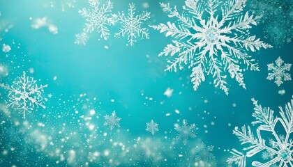 Fototapeta premium 冬、雪の結晶、背景｜Winter, snowflakes, background. Generative AI