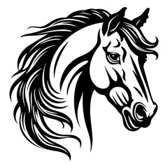 horse Mascot Head Illustration, horse logos or icons, Generative AI.