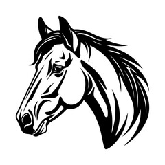 horse Mascot Head Illustration, horse logos or icons, Generative AI.