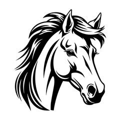horse Mascot Head Illustration, horse logos or icons, Generative AI.
