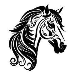 horse Mascot Head Illustration, horse logos or icons, Generative AI.