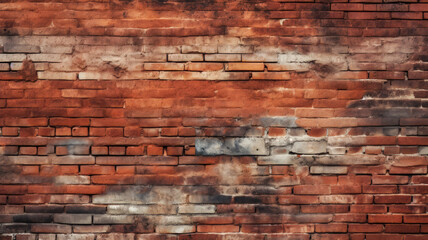Red brick wall with grunge texture and urban decay