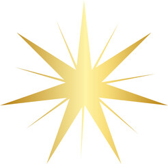 golden star shape brutalist abstract geometric style