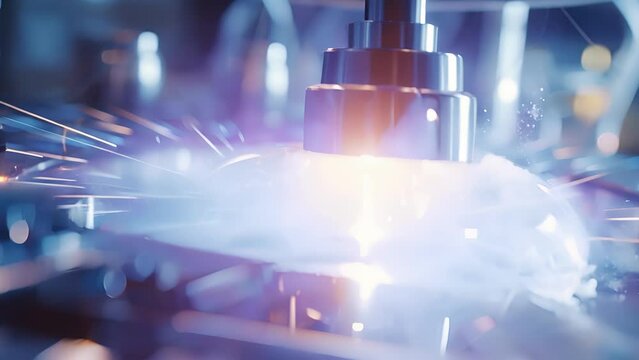 Closeup of a laboratory experiment producing a controlled burst of gamma rays, showcasing the potential applications and dangers of this type of radiation.