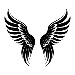 Obraz premium angel wings, Bird wings vector illustration tattoo style. Hand drawn design element, Generative AI. 