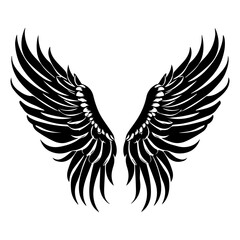 angel wings, Bird wings vector illustration tattoo style. Hand drawn design element, Generative AI.	