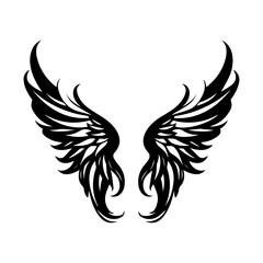 angel wings, Bird wings vector illustration tattoo style. Hand drawn design element, Generative AI.	