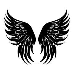 angel wings, Bird wings vector illustration tattoo style. Hand drawn design element, Generative AI.	