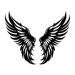 angel wings, Bird wings vector illustration tattoo style. Hand drawn design element, Generative AI.	