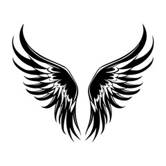 angel wings, Bird wings vector illustration tattoo style. Hand drawn design element, Generative AI.	