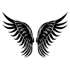 angel wings, Bird wings vector illustration tattoo style. Hand drawn design element, Generative AI.	