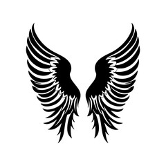 angel wings, Bird wings vector illustration tattoo style. Hand drawn design element, Generative AI.	