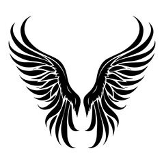 angel wings, Bird wings vector illustration tattoo style. Hand drawn design element, Generative AI.	
