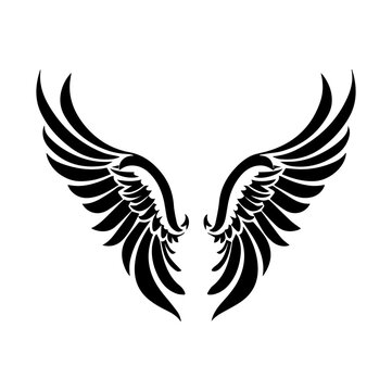 angel wings, Bird wings vector illustration tattoo style. Hand drawn design element, Generative AI.	