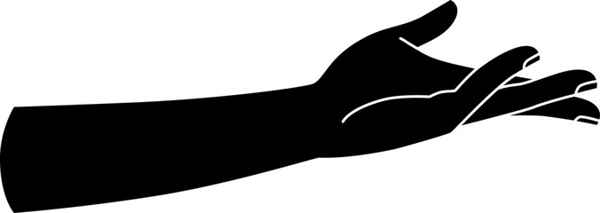 Woman's hand silhouette vector illustration. Elegant hand design elements