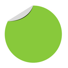 green sticky note round sticker icon - obrazy, fototapety, plakaty