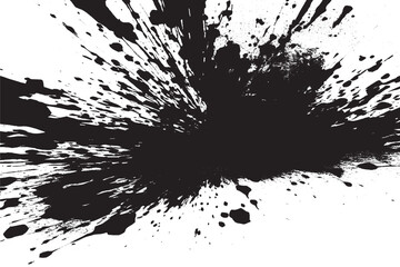 black paint grungy texture on white background, vector image of black paint splash texture - obrazy, fototapety, plakaty