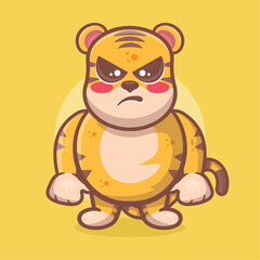 serious tiger animal character mascot with an angry expression isolated cartoon