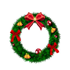 Fototapeta na wymiar christmas wreath isolated on transaparent background