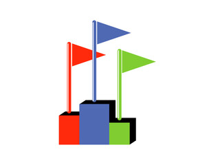 graphic illustration of a colorful flag image, great for cover icons, logos and banners