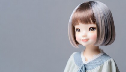 Fototapeta premium ショートボブヘアのかわいいお人形 女の子