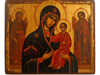 Fototapeta premium Madonna and child artwork, Virgin Mary and Jesus Christ, Mother and newborn, maternity, nativity, the infant jesus, birth and childhood of the savior, maternal love, key figures of christianity